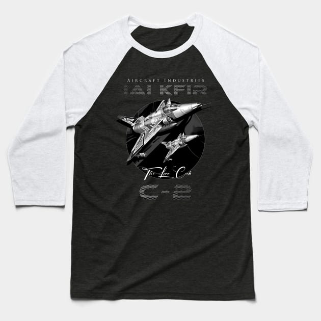 IAI Kfir C2 Supersonic Fighterjet Aircraft Baseball T-Shirt by aeroloversclothing